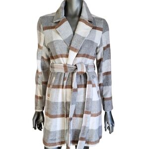 141. NWT Timing Gray Plaid Cozy Jacket Coat - Size Small